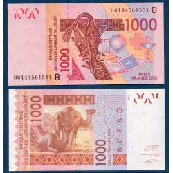 BCEAO P.215Bd pour le Benin, Billet de 1000 Francs CFA 2006 Chameau