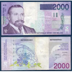 Belgique P.151, TB Billet de 2000 Francs Belge 1994-2001 Victor Horta