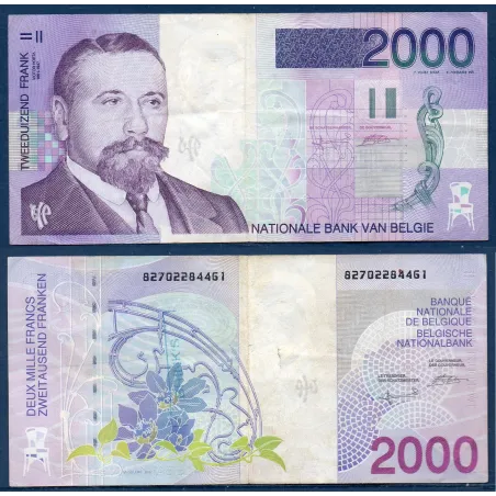 Belgique P.151, TB Billet de 2000 Francs Belge 1994-2001 Victor Horta