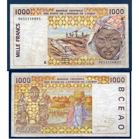 BCEAO P.711Kf TB pour le Senegal, Billet de 1000 Francs CFA 1996