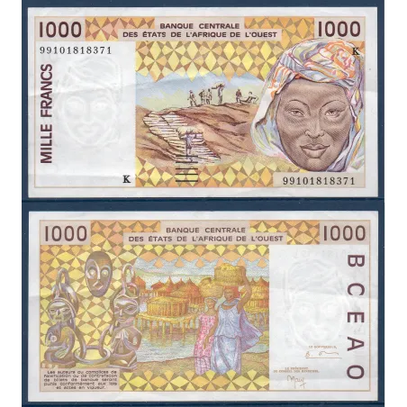 BCEAO P.711Ki TTB pour le Senegal, Billet de 1000 Francs CFA 1999