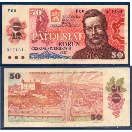 Tchécoslovaquie P.96a, TTB billet de 50 Korun 1987 Ludovit Stur
