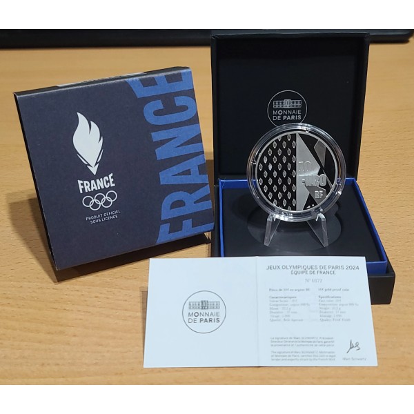 Pièce 10€ BE argent 2021 Equipe de France, Paris 2024 belle épreuve