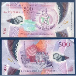 Vanuatu P.18b, TB Billet de 500 Vatu 2017 Danseurs