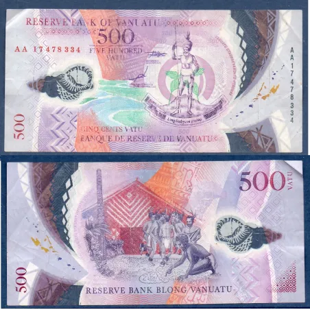 Vanuatu P.18b, TB Billet de 500 Vatu 2017 Danseurs