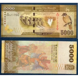 Sri Lanka P.128j, TTB Billet de 5000 Rupees 2022 barage Weheragala