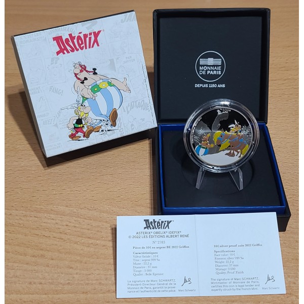 Pièce 10€ BE argent 2022 Astérix et le Griffon, Belle Epreuve