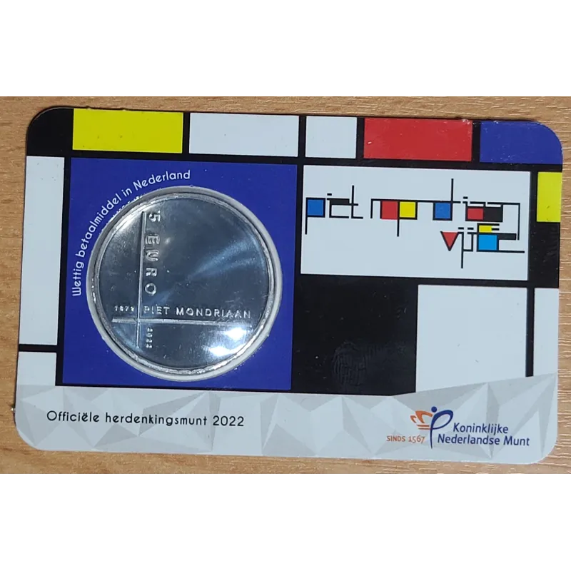 5 Euro Pays-Bas 2022 - Piet Mondriaan 5 Euro Pays-Bas 2022 - Piet Mondriaan