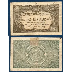 Portugal P.93, TB Billet de 10 centavos bronze 1917 case de Moeda