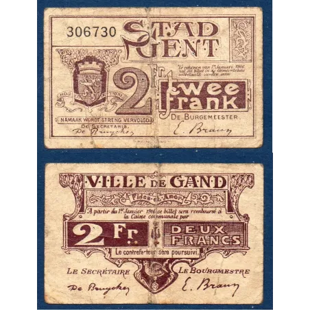 Belgique Gent, B 2 Frank 1916