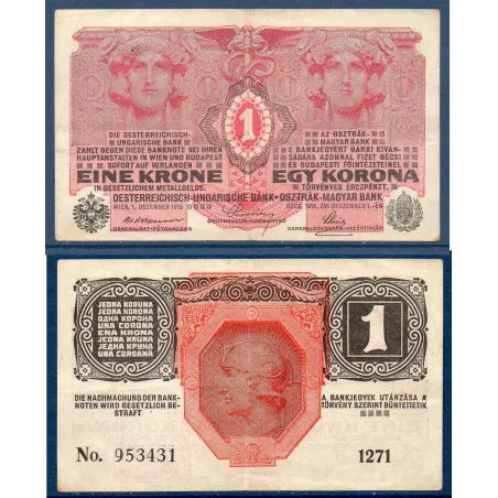 Autriche P.20, TTB Billet de 1 Krone 1916 Caducée