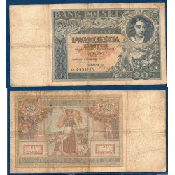 Pologne P.73, B, Billet de 20 zlotych 1931 Emilie Plater