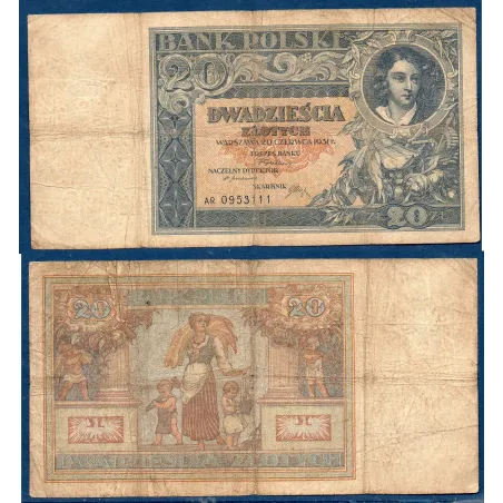 Pologne P.73, B, Billet de 20 zlotych 1931 Emilie Plater