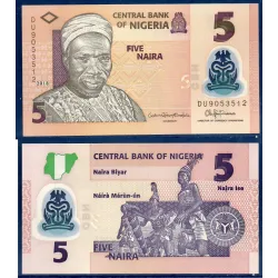 Nigeria P.38i, Neuf, Billet de 5 Naira 2018 Polymère