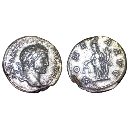 Denier de Caracalla (213), MONETA AVG, RIC 185 atelier Rome