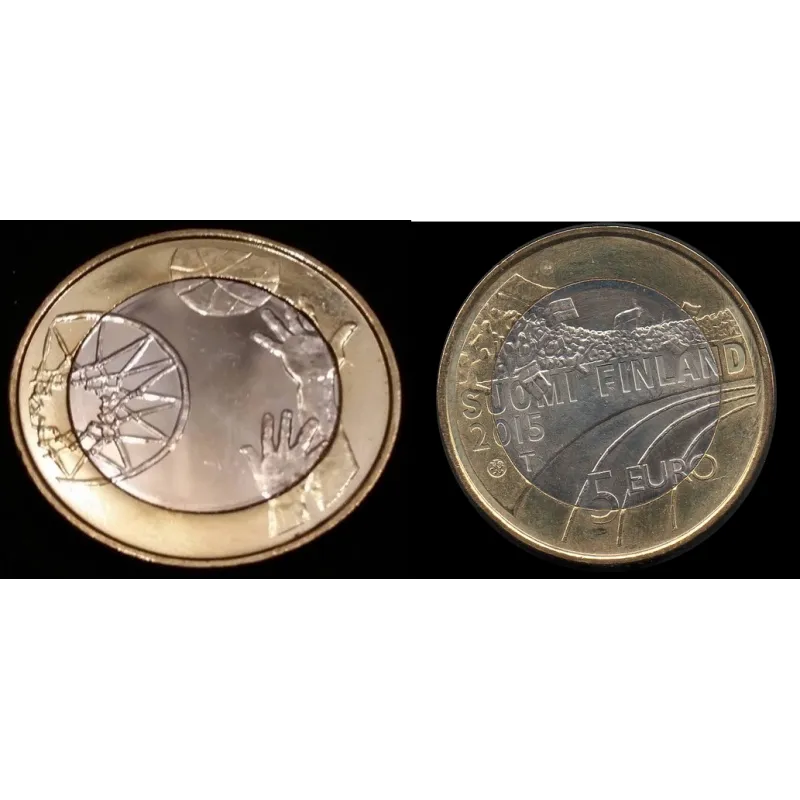 5 euros Finlande 2015, Sport, Basketball piece de monnaie 5 euros Finlande 2015, Sport, Basketball piece de monnaie