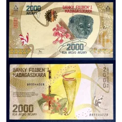Madagascar P.101, Sup Billet de 2000 Ariary Francs 2016