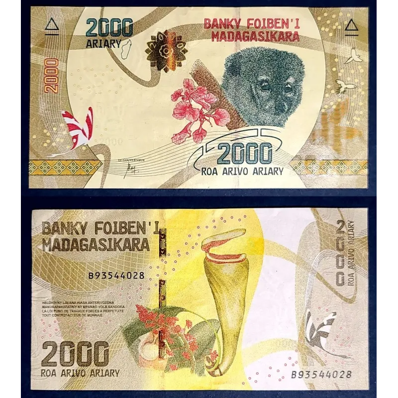 Madagascar P.101, Sup Billet de 2000 Ariary Francs 2016 Madagascar P.101, Sup Billet de 2000 Ariary Francs 2016