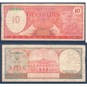 Suriname P.126, TB Billet de 10 Gulden 1982 Monument de la revolte
