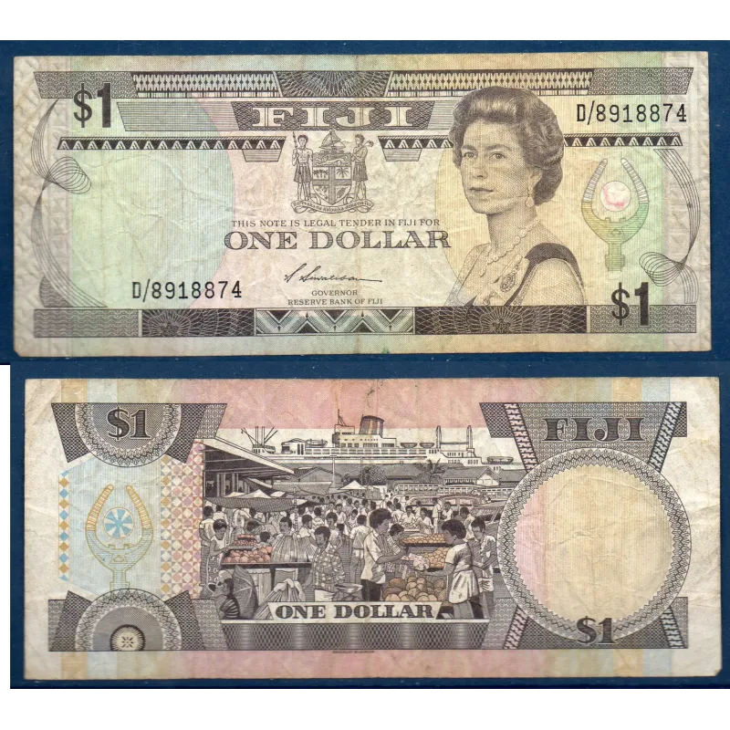 Fidji P.86a, TB Billet de 1 Dollar 1987 Marché Suva Fidji P.86a, TB Billet de 1 Dollar 1987 Marché Suva