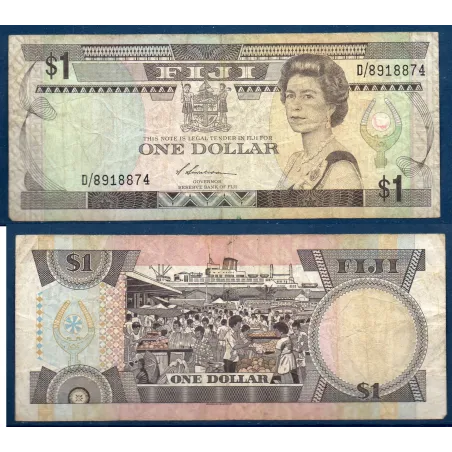 Fidji P.86a, TB Billet de 1 Dollar 1987 Marché Suva