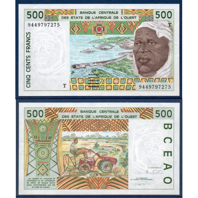 BCEAO Pick 810Td pour le Togo, Spl Billet de 500 Francs CFA 1994 BCEAO Pick 810Td pour le Togo, Spl Billet de 500 Francs CFA 1994