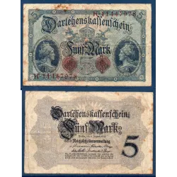 Allemagne P.47c, B Billet de 5 Mark 1914 Germania