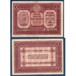 Italie P.M4, TTB Billet  de 1 Lire 1918 Athéna