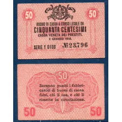 Italie P.M3, TTB Billet de 50 centesimi 1918 Armoiries