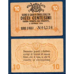 Italie P.M2, TTB Billet de 10 centesimi 1918 Armoiries