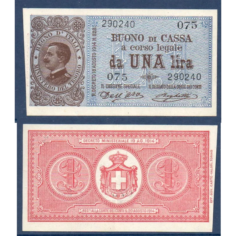Italie P.36a, Sup Billet de 1 Lire 1939 Vittorio Emanuele III Italie P.36a, Sup Billet de 1 Lire 1939 Vittorio Emanuele III