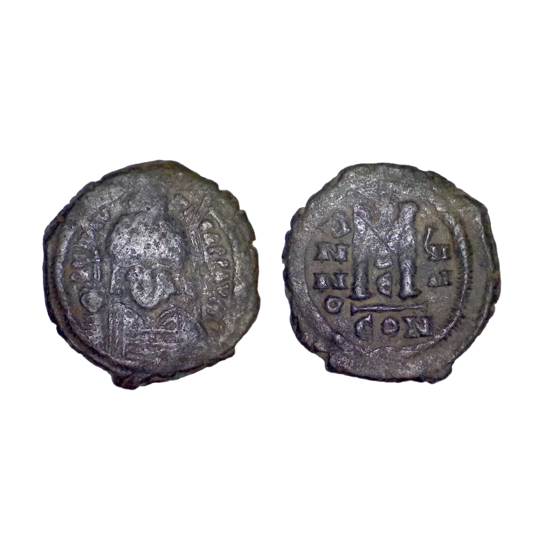 Follis Maurice Tibère (590-591), SB 494 atelier Constantinople 5eme officine Follis Maurice Tibère (590-591), SB 494 atelier Constantinople 5eme officine