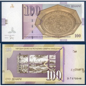 Macedoine P.29, Neuf Billet de 100 Denari 2022
