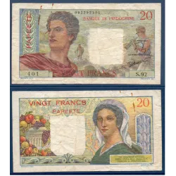 Tahiti Pick N°21c, TB Billet de banque de 20 Francs 1963