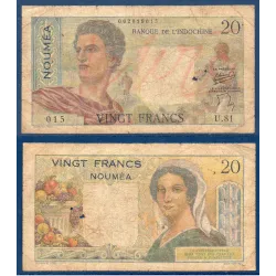 Nouvelle Calédonie P.50b, B- Billet de 20 Francs 1951-1963 Flutiste