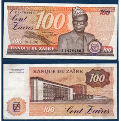 Zaire P.29a, TTB Billet de 100 Zaires 1983 Mobutu Jeune