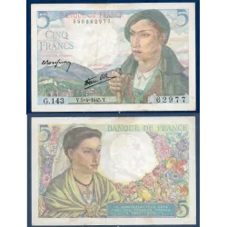 5 Francs Berger, TB, 5.4.1945 Billet de la banque de France