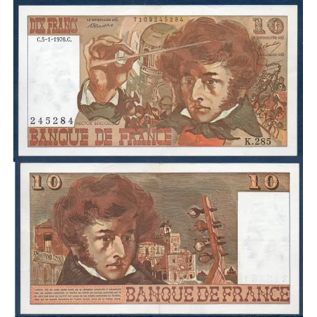 10 Francs Berlioz, TTB, 5.1.1976 Billet de la banque de France