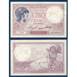 5 Francs Violet, TTB+, 8.6.1933 Billet de la banque de France