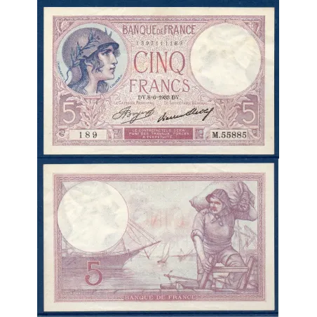5 Francs Violet, TTB+, 8.6.1933 Billet de la banque de France