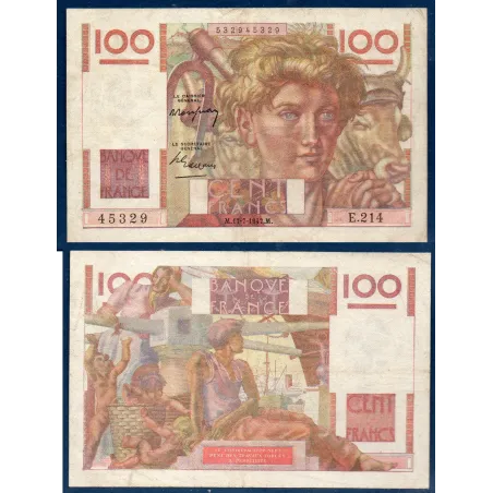 100 Francs Jeune Paysan, TB, 17.7.1947 Billet de la banque de France