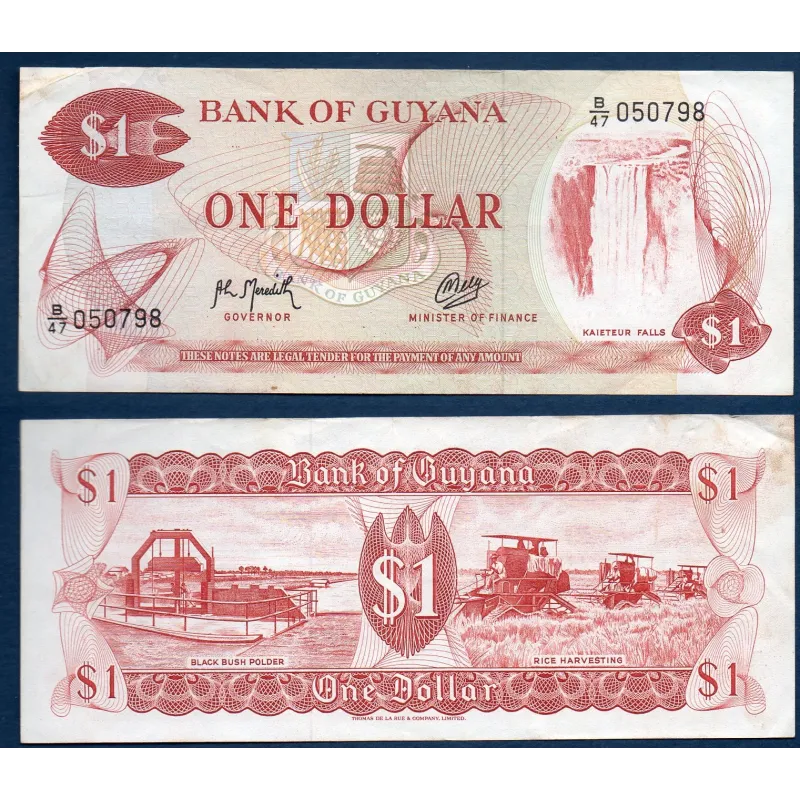 Guyana Pick N°21g, TTB Billet de banque de 1 Dollar 1992 Guyana Pick N°21g, TTB Billet de banque de 1 Dollar 1992