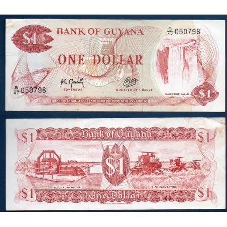 Guyana Pick N°21g, TTB Billet de banque de 1 Dollar 1992