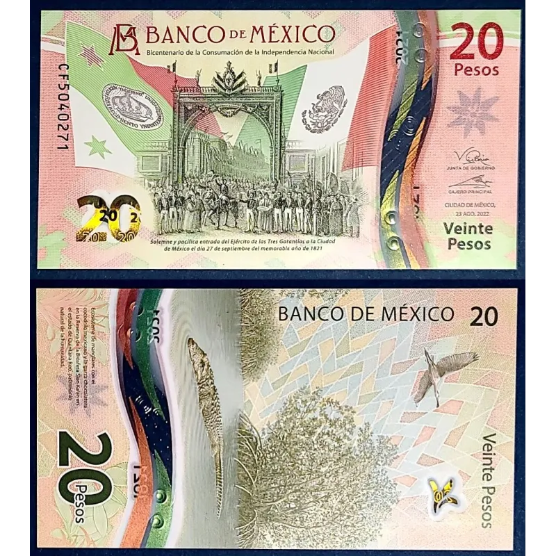 Mexique P.132f, Neuf Billet de 20 pesos 23.8.2022 Mexique P.132f, Neuf Billet de 20 pesos 23.8.2022
