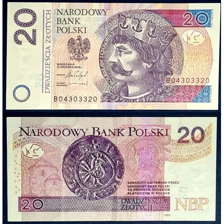 Pologne P.184b, TTB, Billet de 20 Zlotych 2016 Boleslas Ier