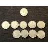 Lot de 10 pièces 10 francs Turin nickel 1945-1949