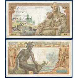 1000 Francs Déméter, TB+, 24.9.1942 Billet de la banque de France