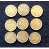 Lot complet des 9 bon pour 50 centimes 1921-1929
