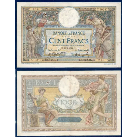 100 Francs LOM, TB, 25.2.1924 Billet de la banque de France
