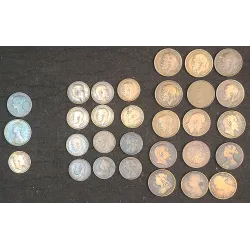 Lot de 30 pièces britanniques en cuivre fin 19eme début 20eme